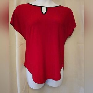 Large Red and Black Accent Top